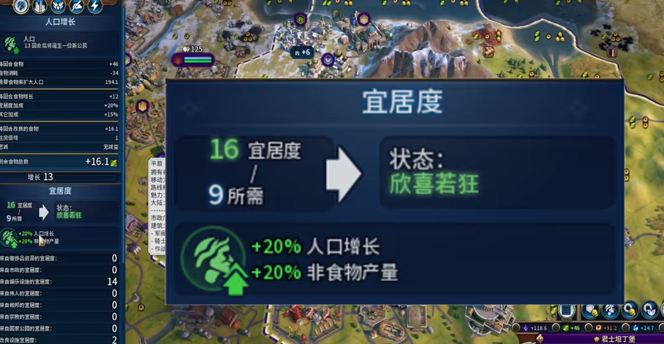 文明6的宜居度有什么用